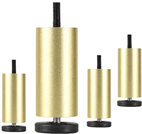 RWRAPS Set mit 4 Möbelbeinen, Sofabeinen 6/8/10/12/15/20/25 cm, verstellbaren Möbelbeinen, zylindrischen Tischbeinen, Gold-15 cm/5,9 Zoll (Gold 10 cm/3,9 Zoll)