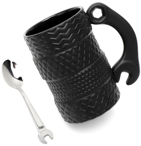 Umllpet stor kopp frukostskålar, kaffekopp med sked kaffe te kopp med handtag kaffemugg cappuccinokopp soppskål ramen sallad skål (däckkopp)