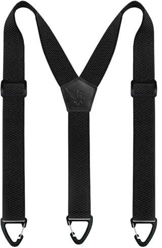 Fevaeno Hosenträger Herren Breit 4cm Anti-Rutsch-Schnalle Einstellbar und Elastische Einheitsgröße Hosenträger für Herren und Damen (Voll Schwarz)