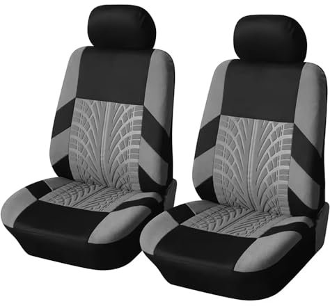 GaiHLi Autositzbezüge Sitzbezüge Auto für Ford Fiesta VII Mk7 2009-2017, Vordersitze Rückbank Autositzbezug Komplettset Autositzschoner Auto Zubehör Innenraum,GRAY-4PCS