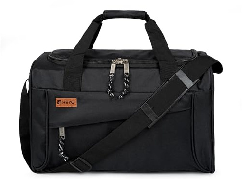 HEYO Sporttasche Reisetasche für Damen und Herren Handgepäck 40x20x25 cm für Reisen Fitness & Gym – Leicht Wasserdicht (Schwarz, 40x20x25 cm) | Handgepäck, Für Reisen Fitness & Gym, Leicht, Wasserdicht