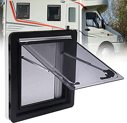 Fenêtre de camping-car, fenêtre latérale à charnière, fenêtre extérieure à pousser, fenêtre de caravane avec toit ouvrant et moustiquaire, pour caravane, camping-car, fourgon, remorque, 500 x 350 mm