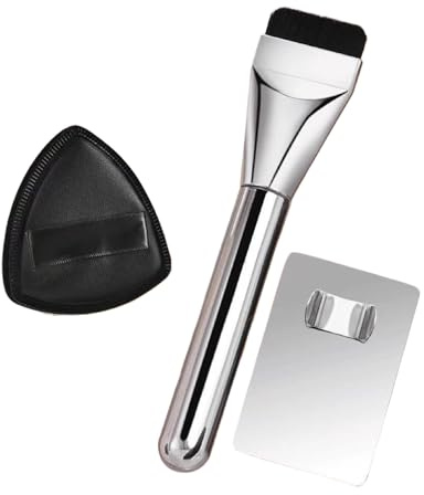 3 Pcs Make Up Spatula Tool Including Mixing Palette,powder puff,Palette Tray,Foundation Accessories Set for Women Girl Korean Makeup Cosmetic Spatula Tool
