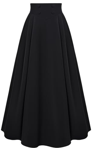 SCARLET DARKNESS Women's Gothic Pirat Costume Halloween Carnival Festival Party Hippie Skirt Black XXL