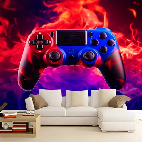 Papier Peint Panoramique Manette de jeu rouge 400x280 cm Papier Peint Intissé Mural, Poster Geant Mural 3D, pour Salon Chambre d'enfants restaurant Décoration Murale