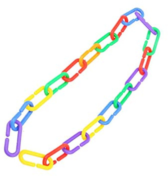 WOONEKY Parrot Bird Toy Plastic Link Chain Links Chew Exercise Chain Random Color for Small Birds Rats Sugar Gliders 100pcs/200pcs