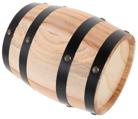 UKCOCO Cubo De Almacenamiento De Cubiertos Retro De Madera Vintage Organizador De Encimera De Cocina Para Guardar Utensilios Como Cucharas Tenedores y Palillos Forma De Barril