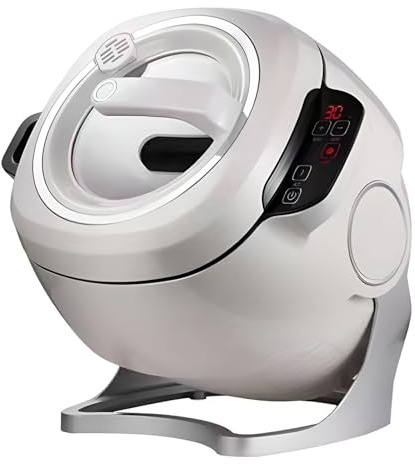 UPLTOE Wok Eléctrico, Freidora Automática con Rotación De 360°, Inicio con Un Solo Clic Y 3 Niveles De Velocidad para Freír, Estofar Y Cocinar Fácilmente, 220 V/2 Kw, 6 L