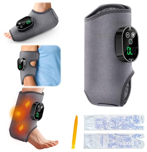 4-in-1 Massagegerät für Füße Beine Knie Ellbogen Knöchel mit Verlängerungsgurt, Elektrisches, tragbares & kabelloses Fussmassagegerät, 3000 mAh Akku