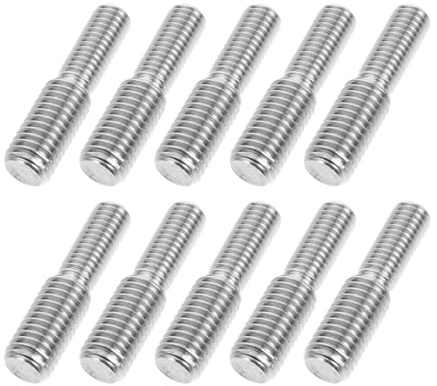 Mikinona 10 pezzi Viti Doppia Filettatura in Acciaio Inossidabile Adattatori Filettati Resistenti per Ferramenta Mobili e Assemblaggi Versatili