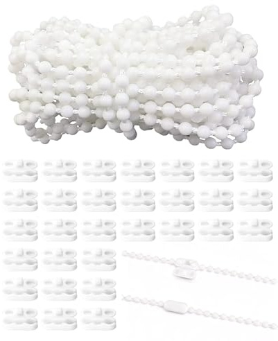 hommova 30 Pcs Roller Blind Chain Connector, Blind Pull Cord Connector with 10 M Vertical Blind Chain for Window Blinds Replacement Accessories