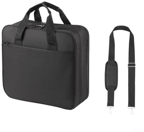 KHIronHive Classeur en tissu Oxford imperméable 5,1 cm à 3 anneaux avec anneau en D, dossier accordéon, plusieurs poches et bandoulière réglable pour l'école, le bureau et l'organisation de documents