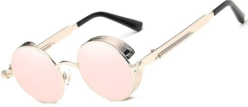 Joopin Steampunk Runde Sonnenbrille Herren Damen Hippie Retro Brille UV400