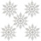 Naler 24 Copo de Nieve Plástico Colgante Adorno Blanco con Purpurina Decoración para Árbol de Navidad (10,5cm)
