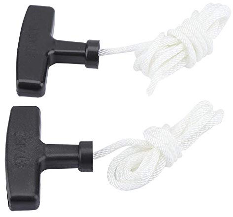2 Stücke Recoil Starter Seil 1,5-Meter 4,0 mm Ziehen Schnur mit Starter Griff, Starterseil mit Griff für Rasenmäher Kettensäge Trimmer Edger Bürste Schneider Motorteile
