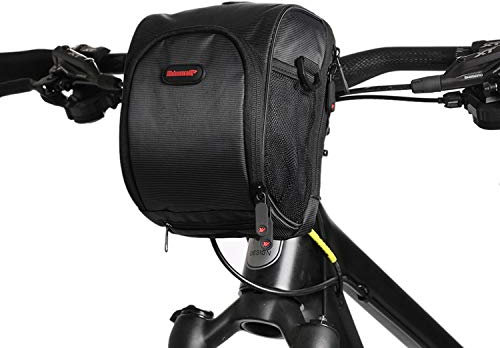 Asvert Fahrrad Lenkertasche wasserdichte Fahrrad Vordertasche für alle Fahrradtypen mit abnehmbarem Schultergurt und Regenschutz, geeignet für Fahrten im Freien (Schwarz)