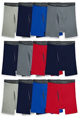 Fruit of The Loom Men's Coolzone Boxer Briefs (Assorted Colors), 12 Pack - Assorted Colors, Large