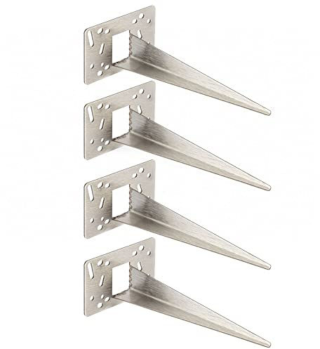 Novatool 4 x Gartenspies 10 x 6 x 18 cm Edelstahl Profi Erdspieße für Lampen Bodenhülse Erdanker Gartenspiess Gartenspieße Gartenzubehör Steckdosensäulen Gartenleuchte Erdspieß