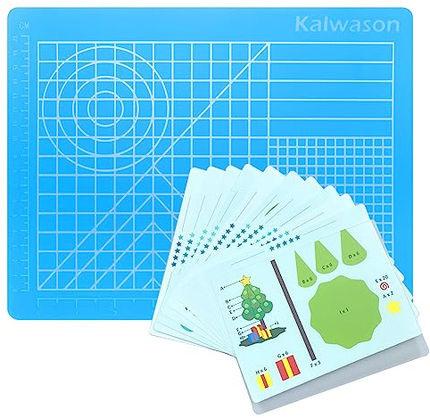 kalwason 3d Stift Vorlagen und Silikonmatte | 3d Stifte Zubehör 3d stift Unterlage 27 * 21.5cm Durchscheinend Zeichenwerkzeug mit Basisvorlagen für Starter