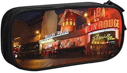 Moulin Rouge Federmäppchen für Mädchen und Jungen, großes Federmäppchen für Schule, Schreibwaren, Organizer, Kosmetiktasche für Damen, farbe, 5.0cm*10.5cm*20.5cm, federmäppchen