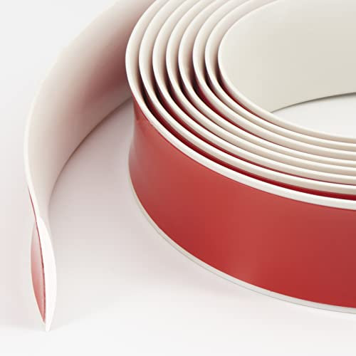 Bande de transition autocollante - Revêtement de sol en vinyle imperméable - Seuil de porte - Bande de porte autocollante - Profil de sol plat en stratifié (blanc, 5 m)