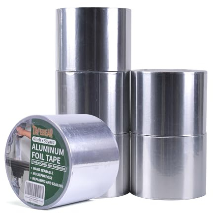 TAPEBEAR aluminiumband 6 rullar 46 m x 100 mm, aluminiumtejp