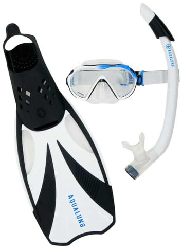 Aqua Lung Damen, Herren Schnorchelset Compass Black-White M/L