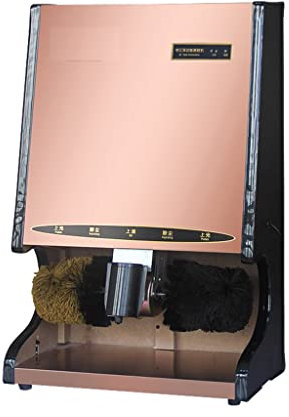 Vertical Automatic Shoe Shine Machine, Automatic Shoe Shine Electric Shoe Brush, Infrared Dual Senstch, for Commercial Hotel Lobby Hotel Electric Shoe Polisher(Rose Gold)