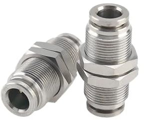 SHAPLE Anschlüsse aus Edelstahl 304, PM-Luftschlauch, 6 mm, 8 mm, 10 mm, Einsteck-Schlauchverbinder, Schnellverschluss, pneumatische Trennwandverschraubung (Color : 4mm)