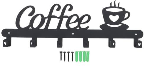 PRETYZOOM Wandbecherhalter Aus Eisen Tassenaufbewahrungsbügel Display-hängeregal Für Kaffeebecher Montierbar Wand Mit Mehreren Haken Zur Platzersparnis Küche