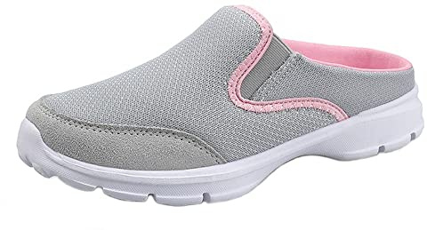 Zapatillas de Estar por Casa Zuecos Mujer Hombre de Playa Respirable Verano Antideslizante Cómodos Ligero Pantuflas de Interior Exterior,Gris-HH,37 EU