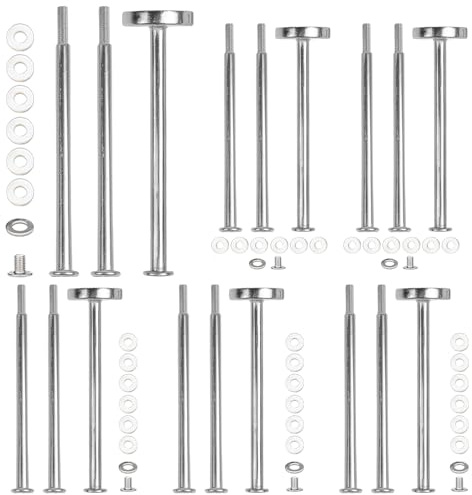 Pasdrucn 6 Pack Etagere Schwarz, Etagere Stangen, 3 Etagen Etageren Stangen Set, Etagere Bausatz Vintage Metallstange, Hochzeitstorte Tortenständer Für Tortenhalter Torten (Silber)