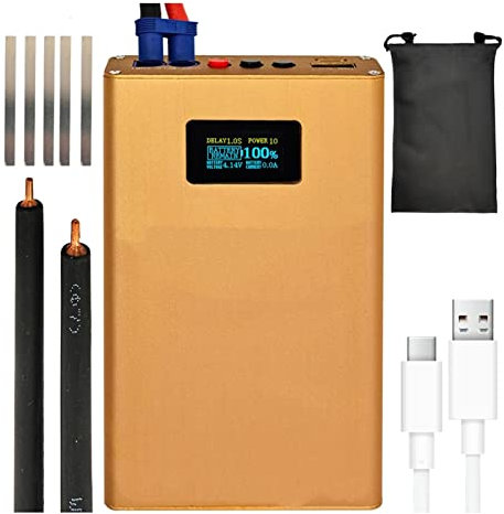 VCHICS Mini máquina de Soldadura por Puntos de 10600mAh for Soldador por Puntos de batería 18650, máquina de Soldadura por Puntos de 20 Engranajes con Pantalla OLED Charge-PAL