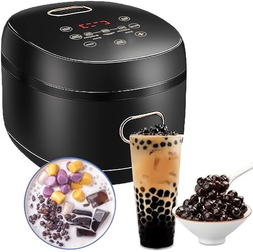 Annuod Fornello per Tapioca per Perle Completamente Automatico da 5 Litri, Fornello per Perle Commerciale con Pannello di Controllo Intelligente, per tè, tè alle Bolle E tè al Latte