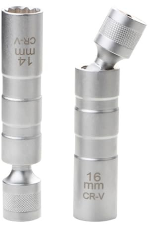 Tucireat 2 Stück Zündkerzenschlüssel,Zündkerzenschlüssel Satz,Zündkerzenstecker,Magnetisch Zündkerzen Schlüssel,Installer Werkzeug für Die Autoreparatur Zündkerzenschlüssel Set(14mm & 16mm)