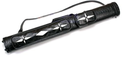 Ovale/quadratische Billard-Queue-Tasche 2x2 1/2 4-Loch Snooker-Billard-Queue-Rohr Pool-Queue-Taschen Leichte PU-Hart-Queue-Tragetasche Verstellbarer Schultergurt Queue-Aufbewahrungstasche Stoßdämpfend