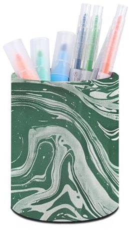 NQLYUT Stifthalter aus Leder mit Marmor-Muster, Stiftehalter, Make-up-Pinselhalter, Stiftebecher, Schreibtischzubehör, Stift-Organizer, Stifte-Becherhalter für Schreibtisch, Schreibwaren-Organizer