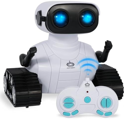 PQETBV Robot Giocattolo Bambini, Robot Telecomandato per Bambini con Occhi LED e Musica, Robot Telecomando Intelligente Regali di Natale e Compleanno per 3, 4, 5, 6, 7, 8, 9, 10, 11 e 12 Anni