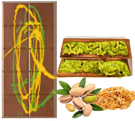 200g Cioccolato Premium stile Dubai con Crema al Pistacchio – Fatto a Mano, Confezione Regalo di Lusso – Autentica Esperienza del Cioccolato stile Dubai