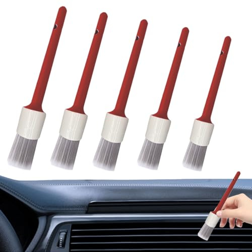 Auto Detailingbürste, 5 Stück Reinigung Pinsel Auto, Nass und Trocken, Auto Reinigungspinsel Für Reinigung von Auto innen, Emblemen, Lüftungsschlitzen
