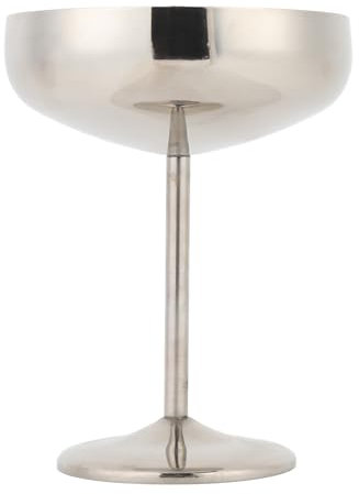 Copa de Vino de Metal, Taza de Cóctel de Acero Inoxidable, 300 Ml con Propiedades Superiores de Retención de Frío, Ideal para Cóctel, Ensalada, Tazones de Budín de Frutas, Al