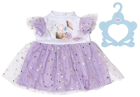 BABY född lila tutu klänning, dockklänning med tyll och stjärnor för 43 cm dockor, 838754 tapp skapelse
