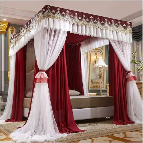 Luxuriöser Betthimmel-Vorhang, elegantes Vier-Jahreszeiten-Schlafzimmer-Dekor für 1,8 m/2 m Doppelbetten – perfekt für Erwachsene