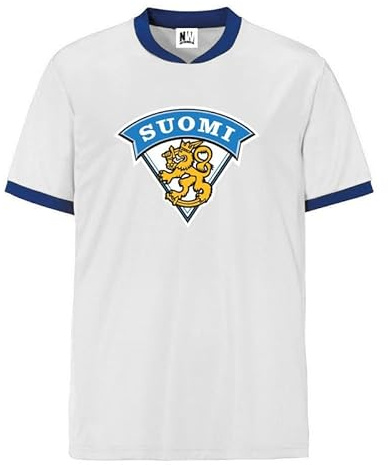 Suomi Finnland T-Shirt für Herren und Damen, Weiß-Blauer Löwen-Print | Leichtes Fan Trikot mit finnischem Löwen-Design, ideal für Sportevents, Fanartikel und den gesamten Alltag im ganzen Sommer