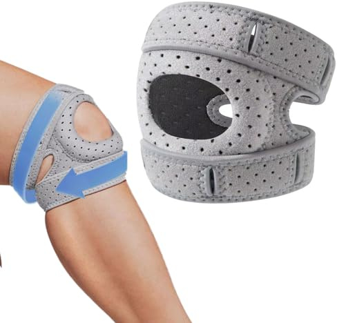 Celvibe Rodillera ortopédica ajustable genérica para corredores, tenistas, artritis y desgarros de menisco (gris)