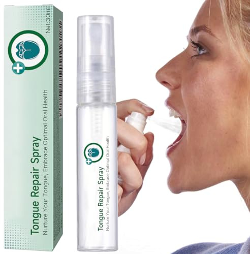 Teegxddy 1 Stück Zungenspray für Mundgesundheit, Zungenspray, bei weißer Zunge und trockenem Mund, zweimal täglich anwenden