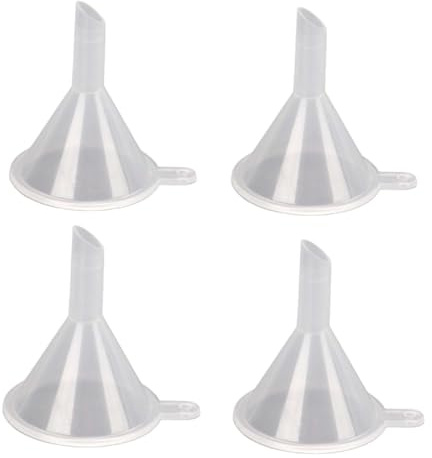 Mini Imbuto, 4 Pezzi Piccoli Imbuti in Plastica Piccoli Mini Imbuti in Plastica Trasparente Imbuti in Plastica Trasparente Portatili Multiuso per Bottiglie da Laboratorio Oli