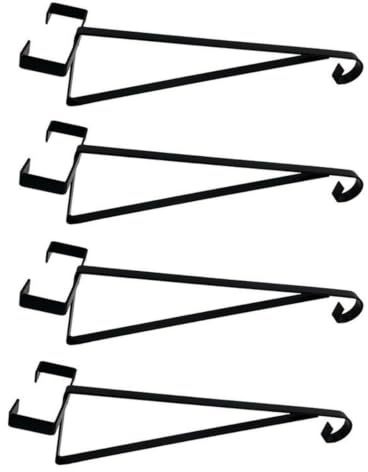 Fxzqgnh Fence Basket Bracket Hanging Hook Hanger Holder Mount with Gripper Top and Triangular Support Carbon Steel Body No Hardware Install Suitable for Yard Patio Porch Walkway