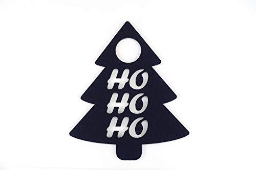 Weihnachtsbaum HO HO HO Dunkelblau | Türanhänger aus Filz | Höhe ca. 22 cm