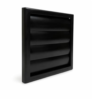 Fantronix 150 mm Gravity Flap Wall Vent Grille, Black